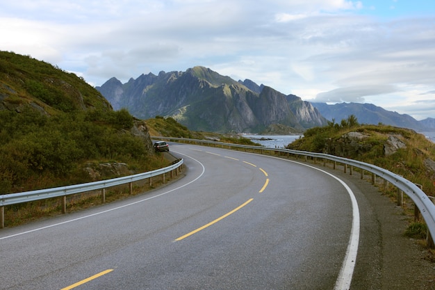 Road along sea coastline