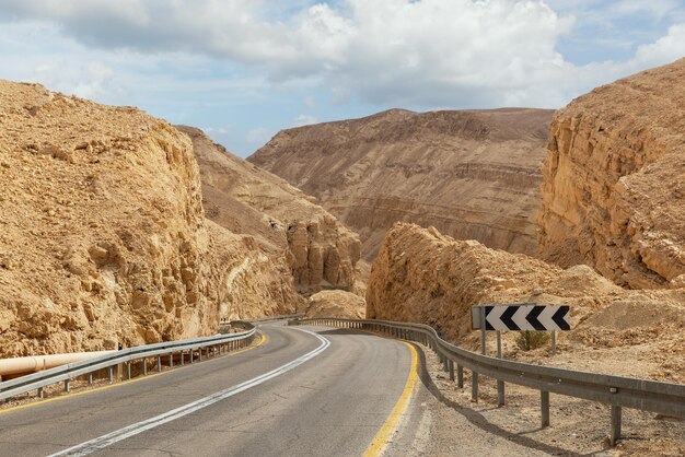 Road in Arava desert Israel