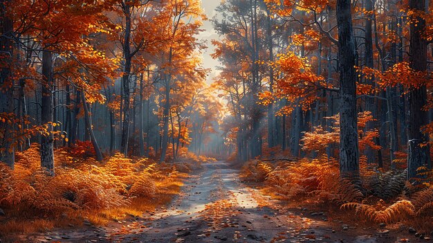 the road in the autumn forest