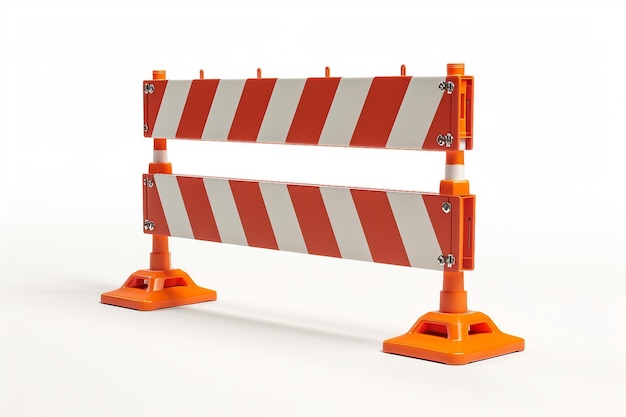 Road Barrier Unveiled On White Background