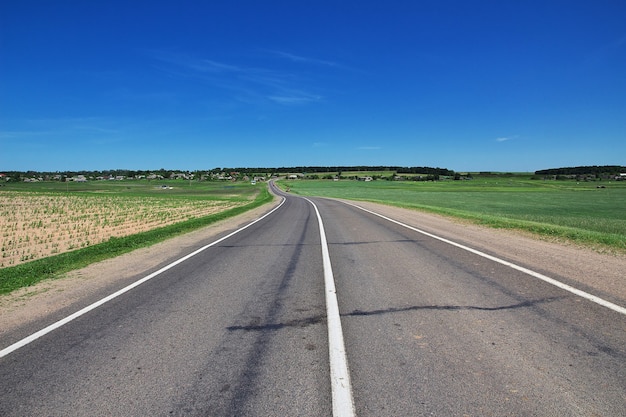 The road on Belarus country