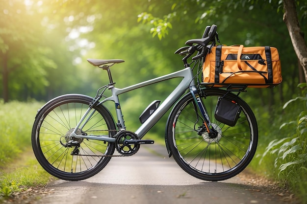 Road bike model on the background of nature transport for travel