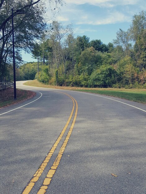 Photo road by trees against sky