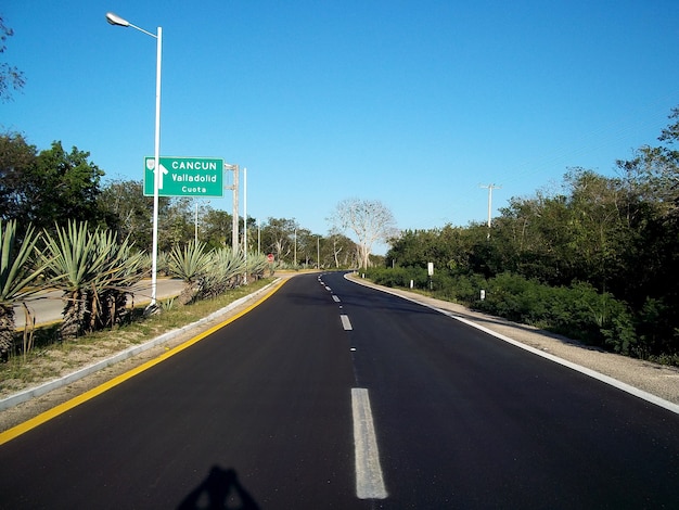 The road to Cancun on Yucatan, Mexico