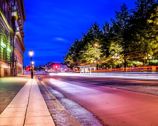 Road in city at night