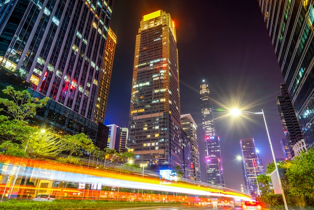 Road City Nightscape Architecture en Fuzzy Car Lights