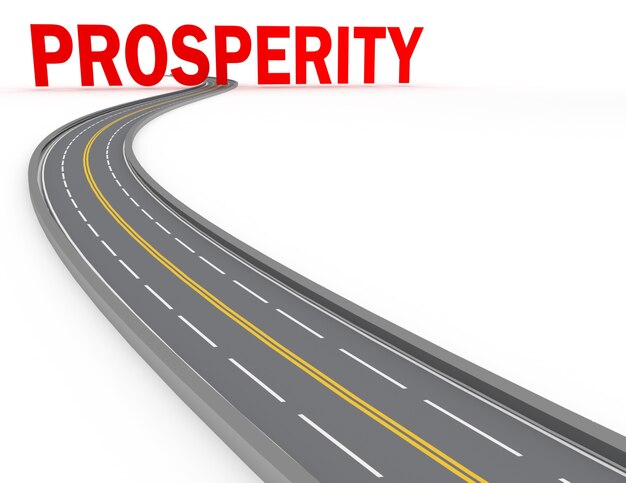 Photo road concept - prosperity. 3d illustration