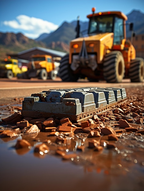 road construction HD 8K wallpaper Stock Photographic Image