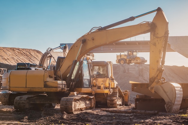 Road construction machines.