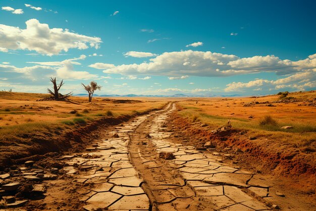 Foto strada nel deserto