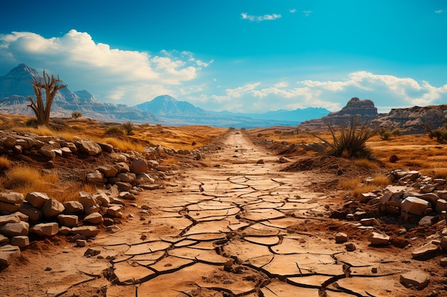 Foto strada nel deserto