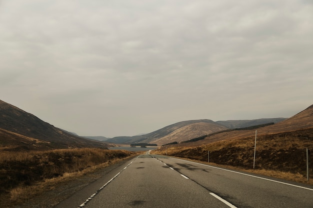 Road in deserted landscape 