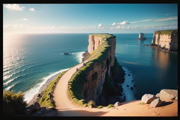 A road on the edge of a cliff