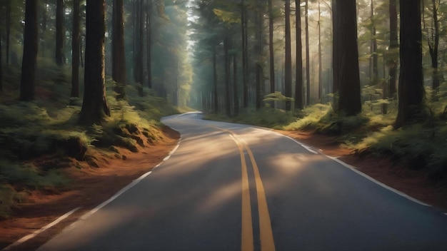 숲 속의 도로
