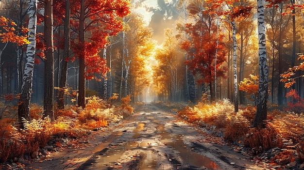 the road in the forest