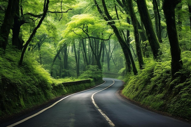 a road in the forest