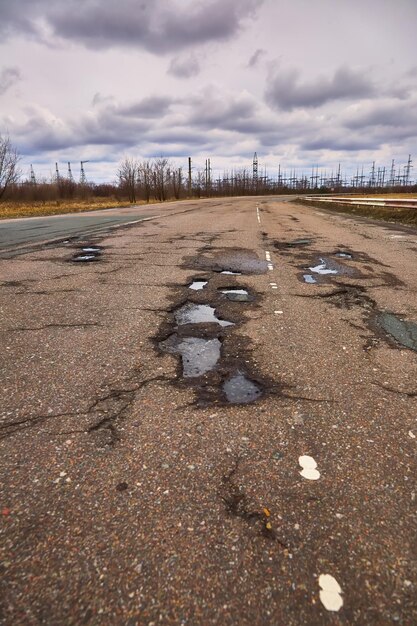 The road to the ghost town of Pripyat