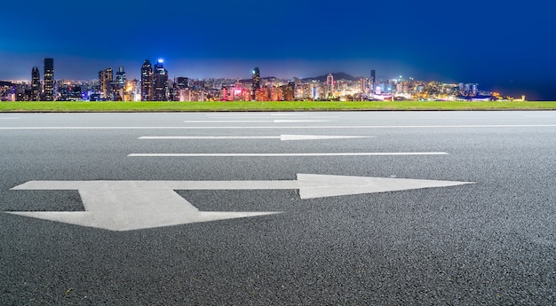 Road ground and urban architectural landscape