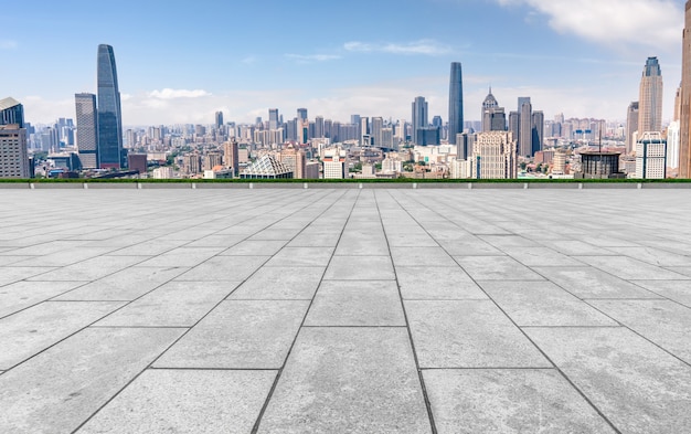 Road ground and urban architectural landscape