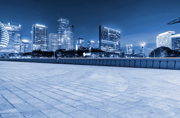 Road Ground and Urban Modern Architectural Landscape Skyline