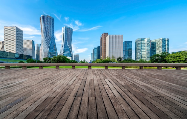 Road Ground and Urban Modern Architectural Landscape Skyline