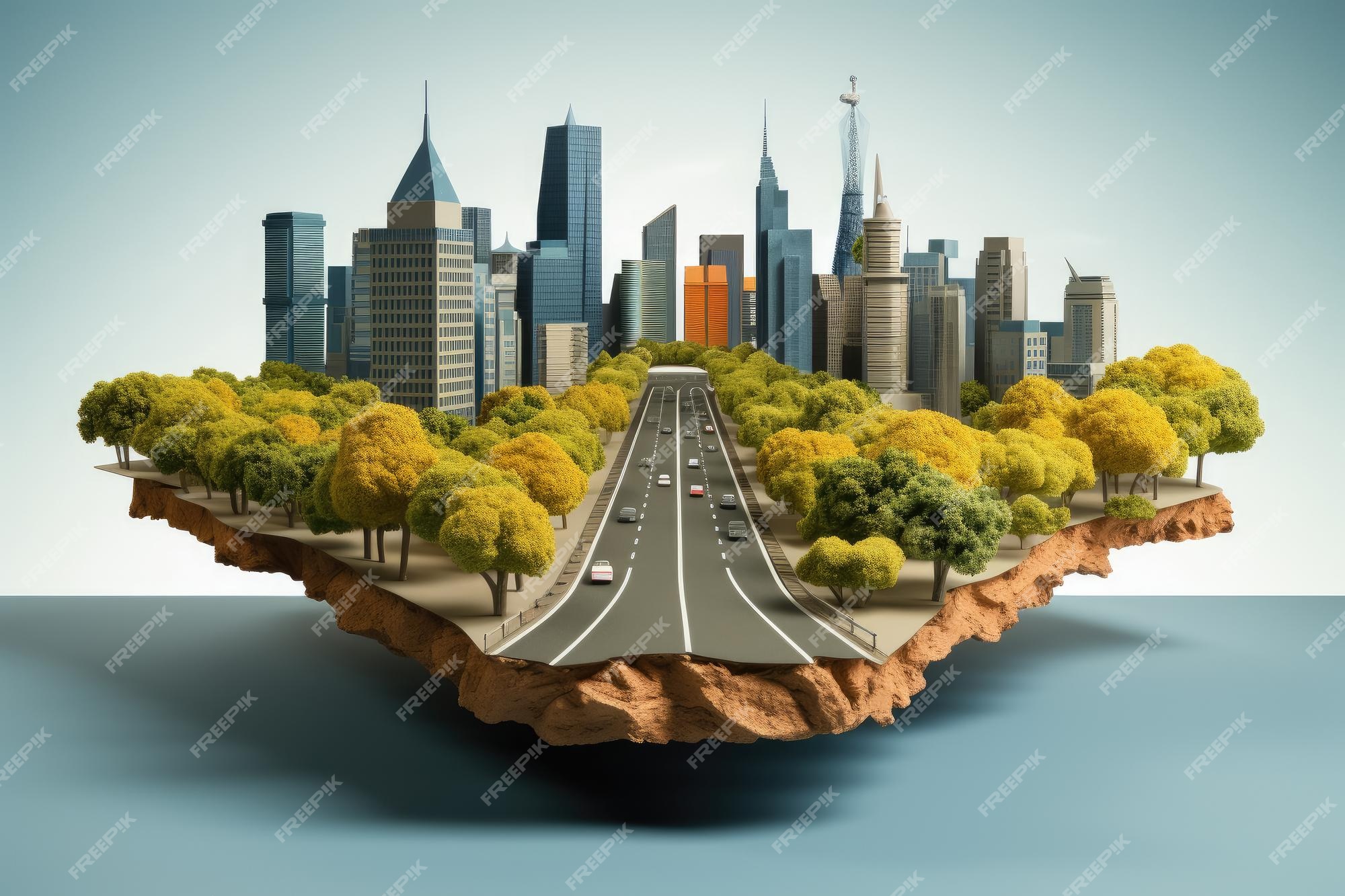 Road and highway with buildings skyline transportation Circuit Diagram