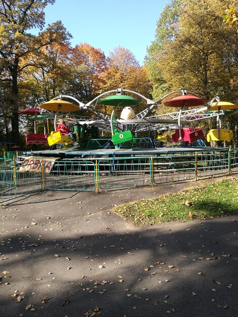 写真 街の空に照らされた公園の道