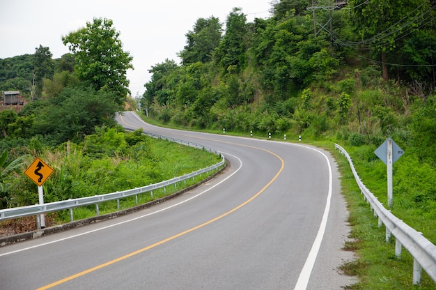 The road is lined with lovely trees and twists.