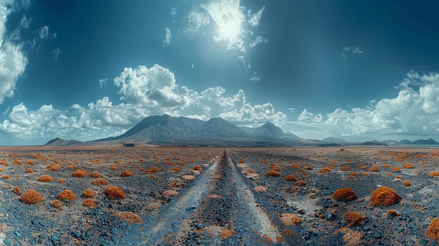 Road journey through Lanzarote scenic landscape unexplored adventure natural park destination AI Generative