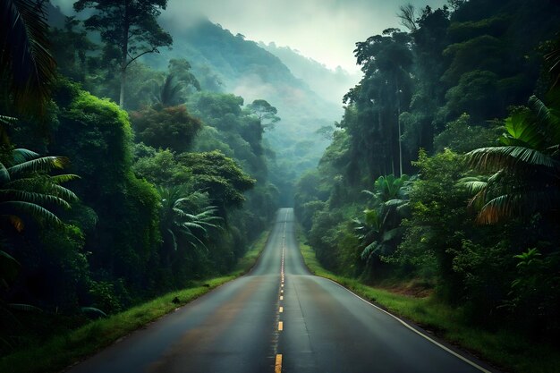 Photo road in the jungle