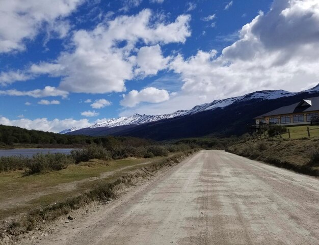 The road to the lake in Ushuaia Argentina