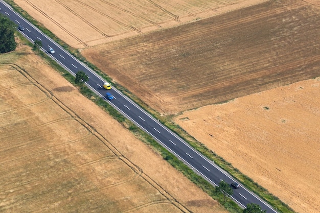 Road landscape field fields autumn fall nature destination direction aerial