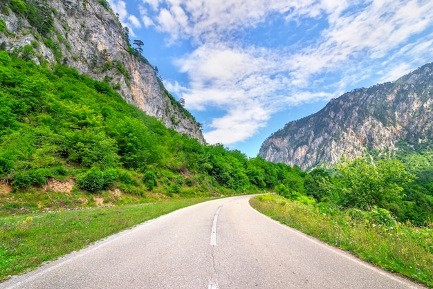 Road leading to the mountains