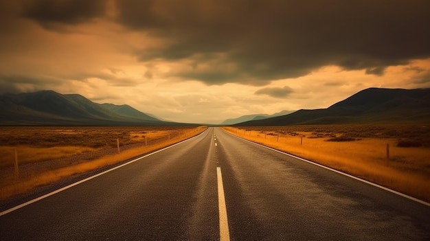 A road leading to the mountains