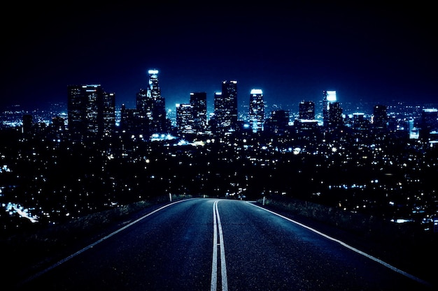 Road leading to night city