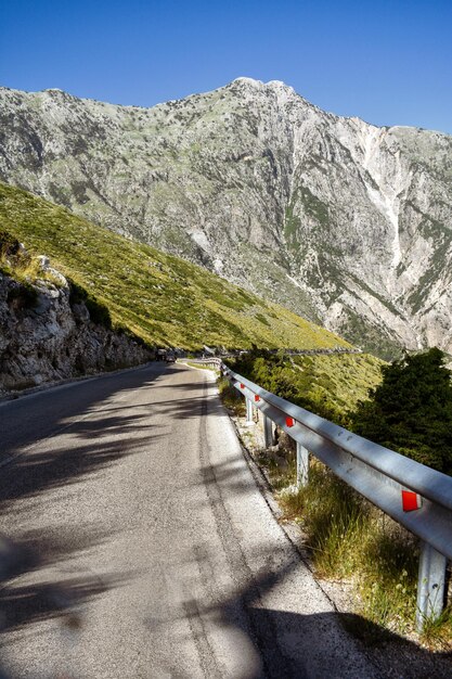 Road leading towards mountains