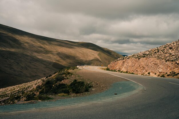 Road leading towards the Salinas Grandes salt flats near Purmamarca