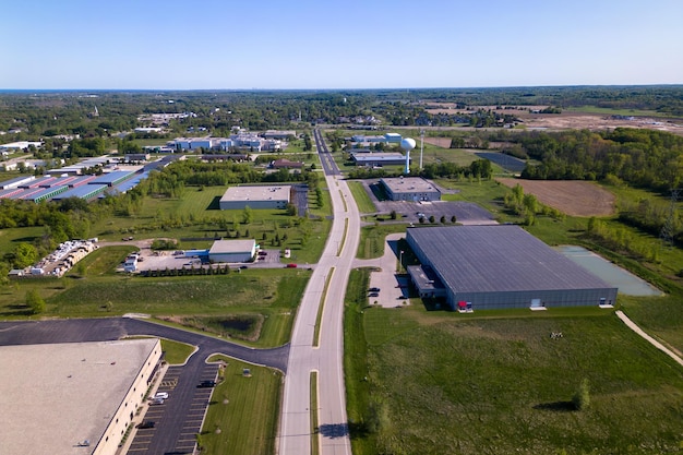 A road leads to a small town.