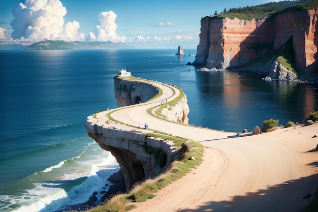 The road to the lighthouse is a lighthouse on the coast.