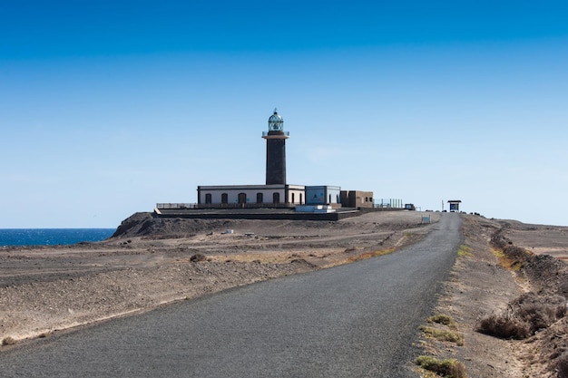 road to the maritime lighthouse on the south coast of Fuerteventura