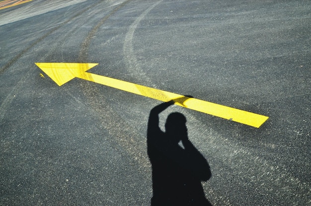 Road marking on road