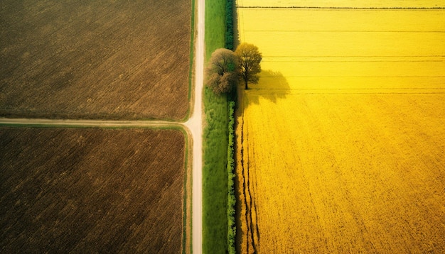 A road in the middle of a field