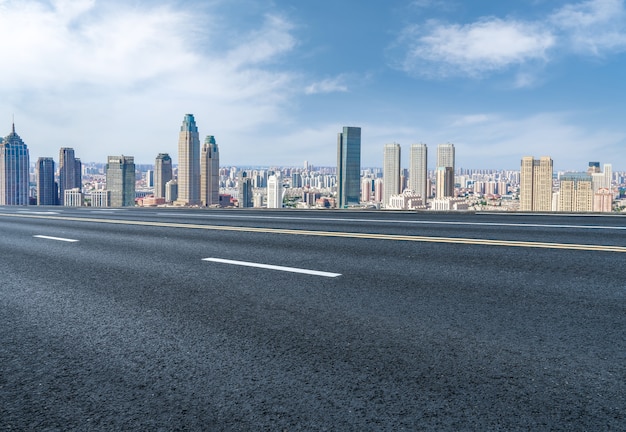 road and modern city buildings in tianjin