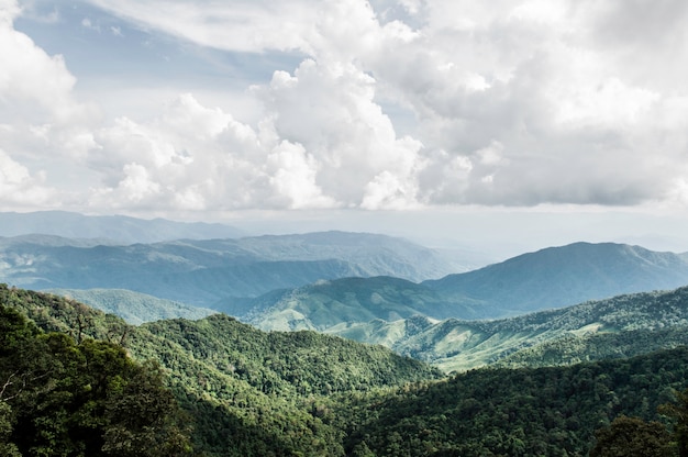 Road and mountain under the blue sky  in Thailand