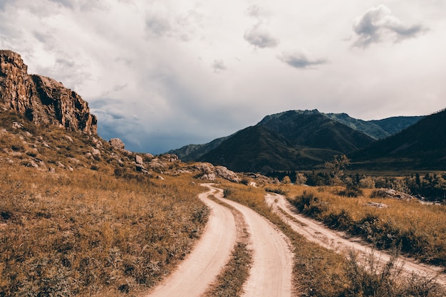 Road in a mountainous area. 