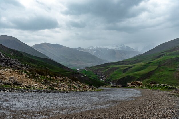 Road in a mountainous area