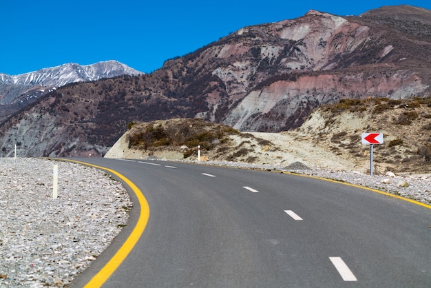 Road in mountains area