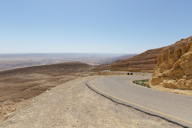 イスラエル、ネゲブ砂漠の道路