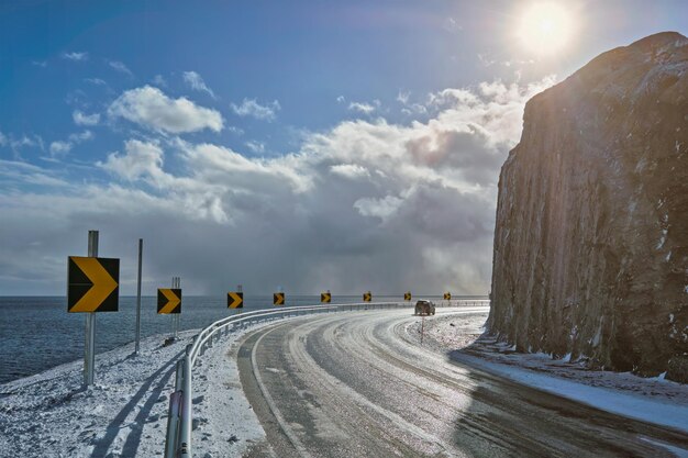 Photo road in norway in winter