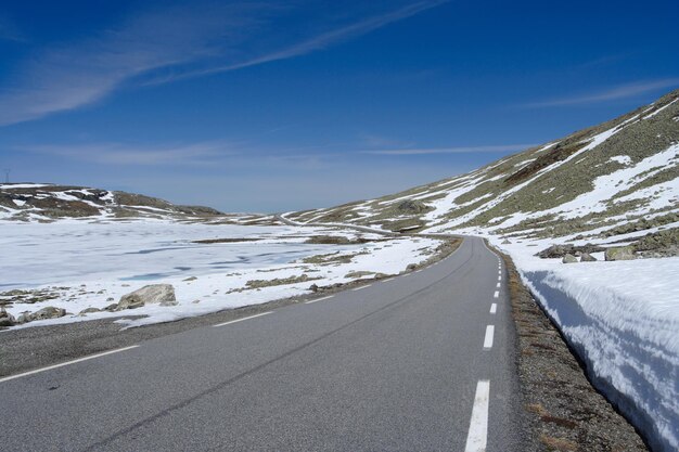 Road at the norwegian mountains